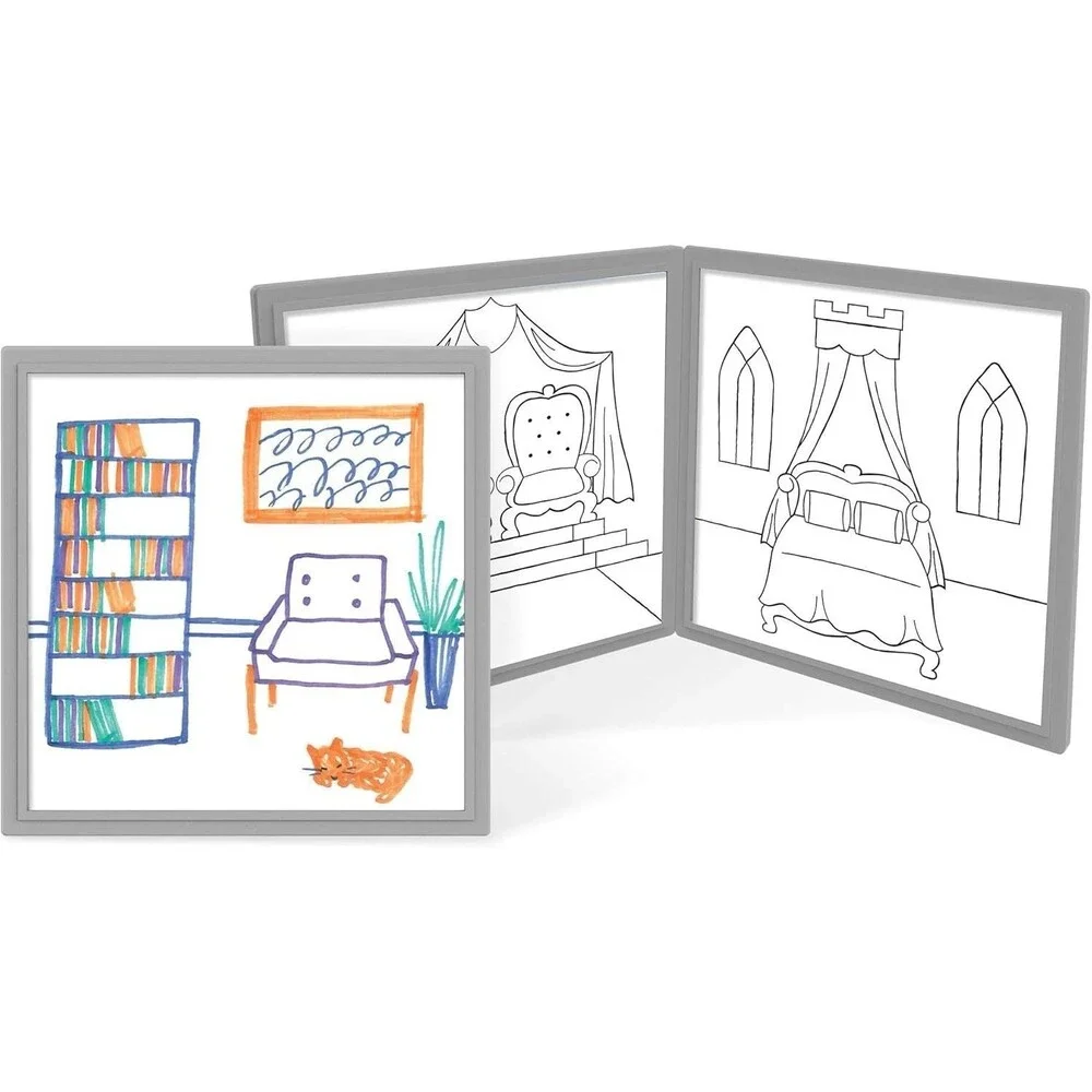 Melissa & Doug Magentivity Magnetic Dress-Up Play Set – Draw & Build Castle